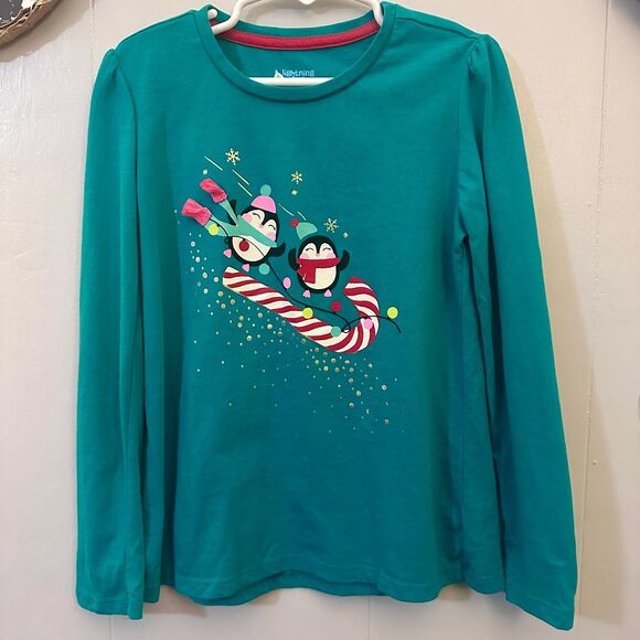 Girl’s Penguins Christmas Shirt Size 6 - Picture 2 of 6